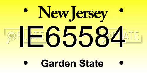 IE65584 New Jersey License Plate