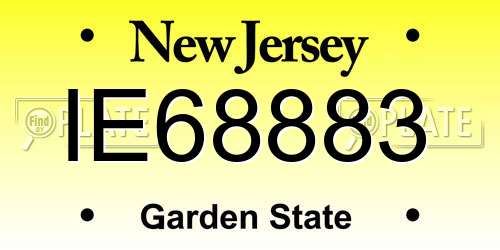 IE68883 New Jersey License Plate