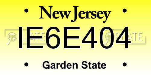 IE6E404 New Jersey License Plate