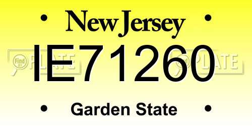 IE71260 New Jersey License Plate