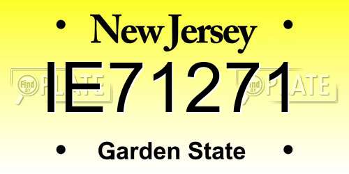 IE71271 New Jersey License Plate