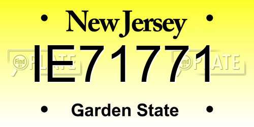 IE71771 New Jersey License Plate