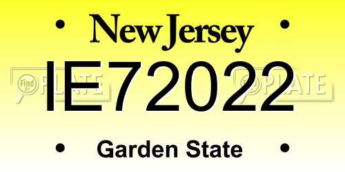 IE72022 New Jersey License Plate
