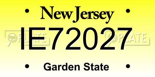 IE72027 New Jersey License Plate