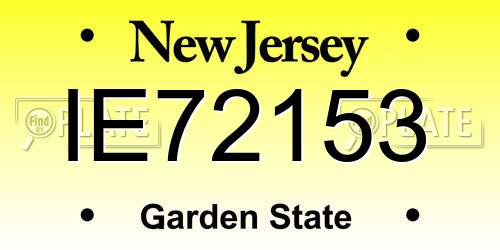 IE72153 New Jersey License Plate