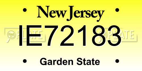 IE72183 New Jersey License Plate