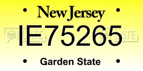 IE75265 New Jersey License Plate