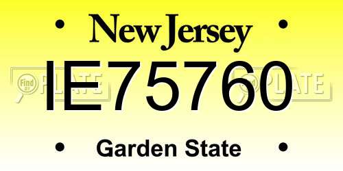 IE75760 New Jersey License Plate