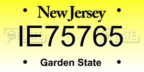 IE75765 New Jersey License Plate