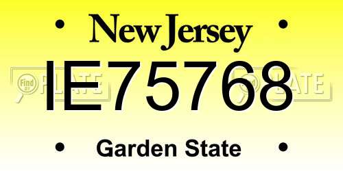 IE75768 New Jersey License Plate