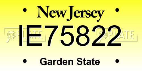 IE75822 New Jersey License Plate