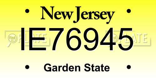 IE76945 New Jersey License Plate