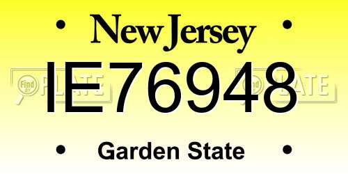 IE76948 New Jersey License Plate