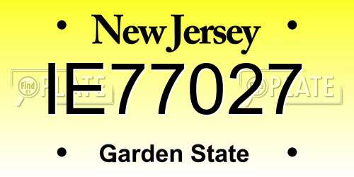 IE77027 New Jersey License Plate
