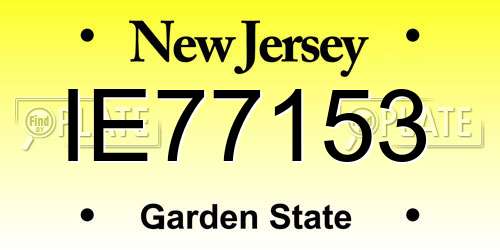 IE77153 New Jersey License Plate