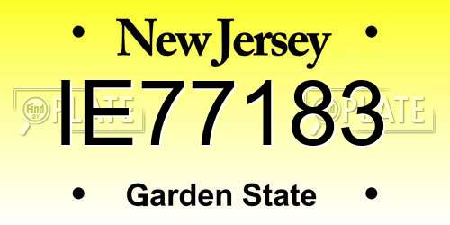 IE77183 New Jersey License Plate