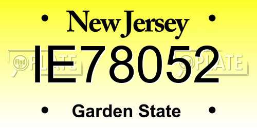 IE78052 New Jersey License Plate