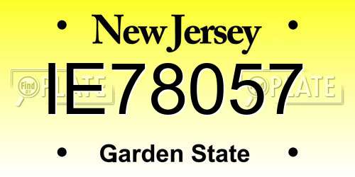 IE78057 New Jersey License Plate