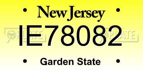 IE78082 New Jersey License Plate