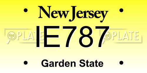 IE787 New Jersey License Plate