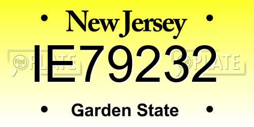 IE79232 New Jersey License Plate