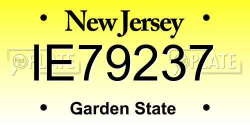 IE79237 New Jersey License Plate
