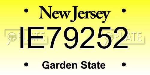 IE79252 New Jersey License Plate