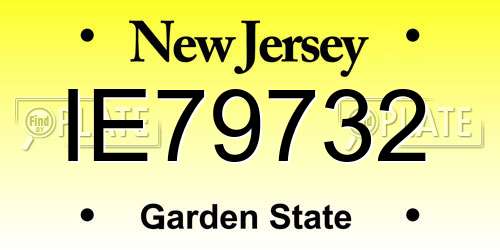 IE79732 New Jersey License Plate