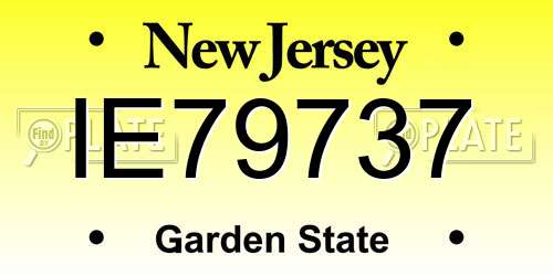 IE79737 New Jersey License Plate