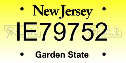 IE79752 New Jersey License Plate