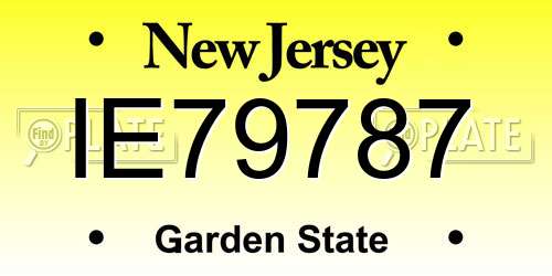 IE79787 New Jersey License Plate