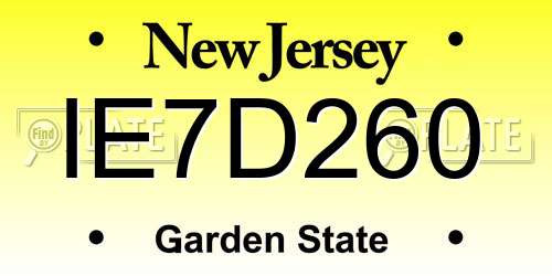 IE7D260 New Jersey License Plate