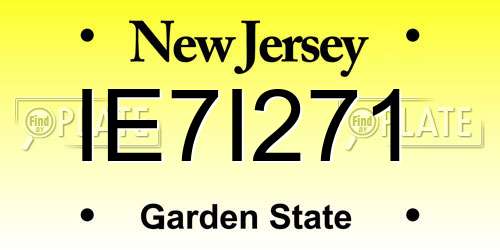 IE7I271 New Jersey License Plate