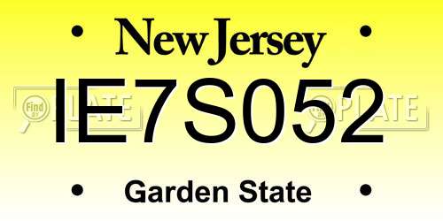IE7S052 New Jersey License Plate
