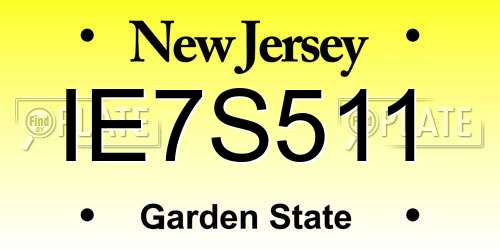 IE7S511 New Jersey License Plate