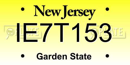 IE7T153 New Jersey License Plate
