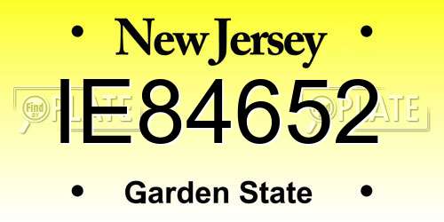 IE84652 New Jersey License Plate