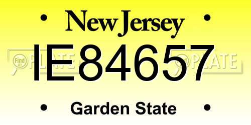 IE84657 New Jersey License Plate