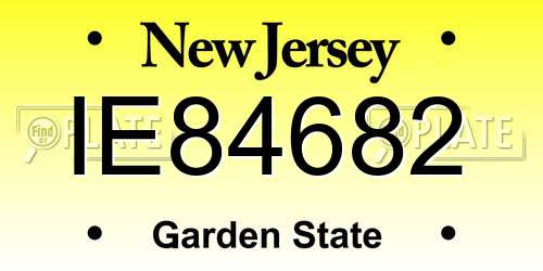 IE84682 New Jersey License Plate