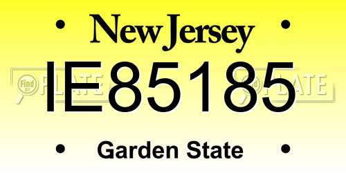 IE85185 New Jersey License Plate