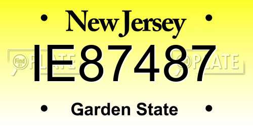 IE87487 New Jersey License Plate
