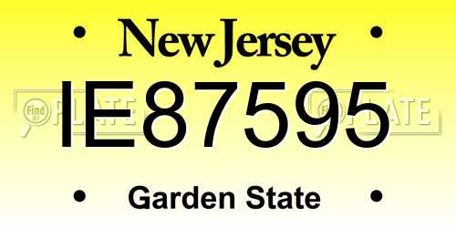 IE87595 New Jersey License Plate
