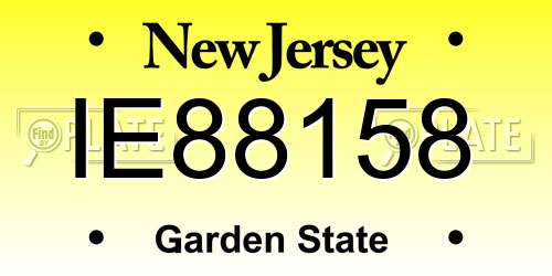 IE88158 New Jersey License Plate