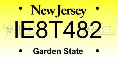 IE8T482 New Jersey License Plate