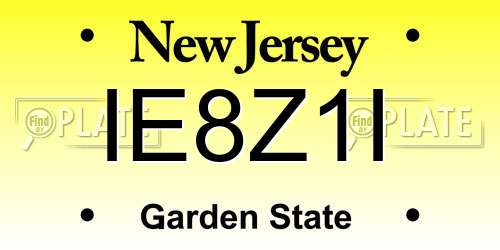 IE8Z1I New Jersey License Plate