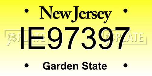 IE97397 New Jersey License Plate