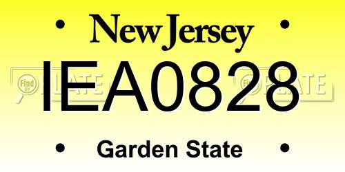 IEA0828 New Jersey License Plate