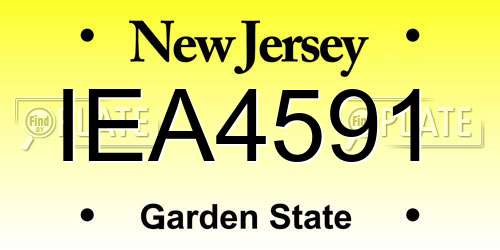 IEA4591 New Jersey License Plate