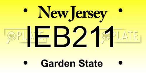 IEB211 New Jersey License Plate
