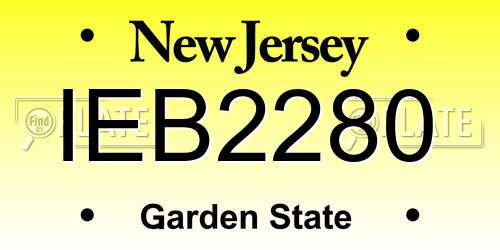 IEB2280 New Jersey License Plate